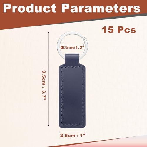 MECCANIXITY Leather Keychain Blanks Bulk Rectangle Laser Engraving Keychain Kit