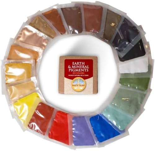 Natural Earth Paint Pigment Sample Pack – 20 Non-Toxic, Archival Earth & Mineral Pigments for DIY Paint – Eco-Friendly, Sustainably Sourced Colors – No Fillers or Additives