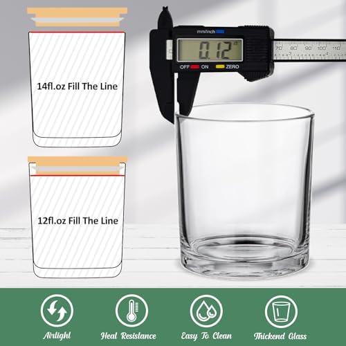 SUPMIND 12 Pack 14 fl.oz Glass Candle Jars, Clear Jars for Making Candles