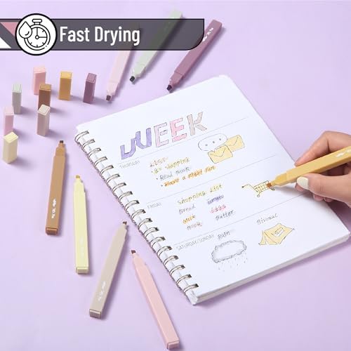 Mr. Pen- Aesthetic Highlighters No Bleed, 8 Pack, Assorted Colors | Chisel Tip, Cute Highlighters Assorted Colors for Journaling, Highlighting, Underlining, Fast Dry, Back to School Supplies