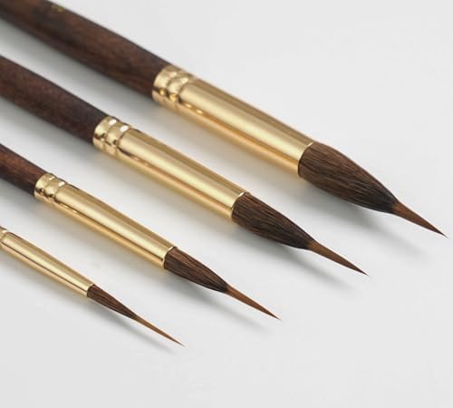 Nicpro 5 PCS Watercolor Brushes Professional, Extended Needle Point Brushes Set, Sable Paint Brushes with Synthetic Extra Long Tip for Fine Detailing - Watercolor Acrylic Gouache Inks Painting