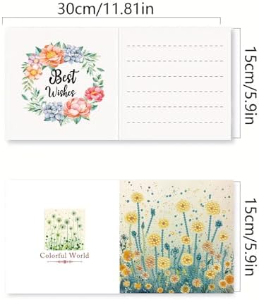 DDGYP 6pcs Diamond Art Cards with Envelopes for Birthday & Daily Greetings
