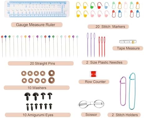 SHAXANO Crochet Hooks Kit with Case, 95-Piece, Ergonomic Crochet Needles Weave Yarn Kits DIY Hand Knitting Art Tools for Beginners and Experienced Crochet Lovers
