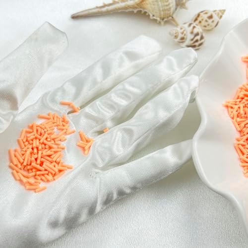 150g Fake Sprinkles Resin Sprinkles Clay Sprinkles Fake Candy Sprinkles Polymer Sprinkles Polymer Clay Slices for Resin Nail Slime Scrapbook DIY Art Crafts Making(240-light Orange)