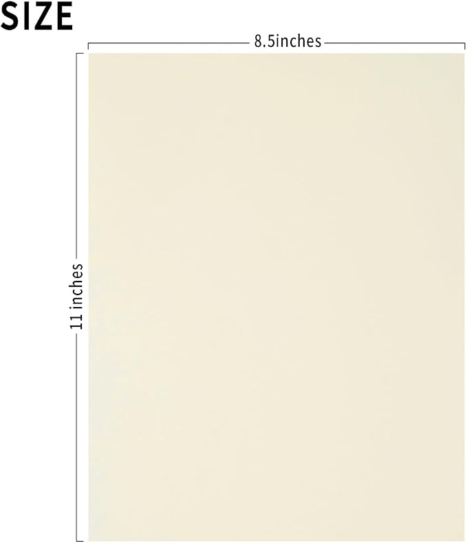 20 Sheets Blank Cream Thick Paper Cardstock, 8.5x11 inches (Pack of 4)