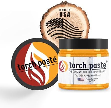 Torch Paste - The Original Wood Burning Paste | Made in USA | Heat Activated Non-Toxic Paste for Crafting & Stencil Wood Burning | Accurately & Easily Burn Designs on Wood, Canvas, Denim & More | 3 OZ