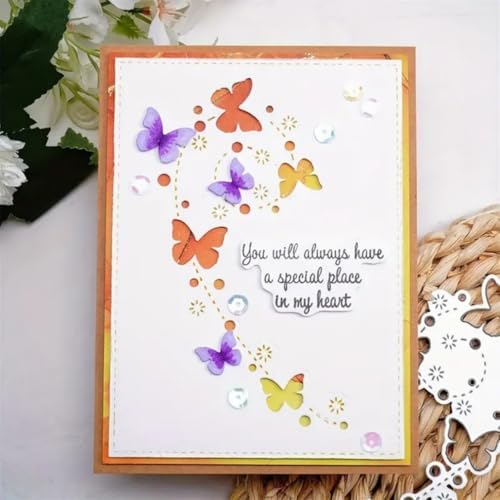 Scrapbooking Die-Cuts, Layer Frame Net Set Metal Cutting Dies for Card Making, Paper Craft Template, Background Embossing Stencils, DIY Album Décor (Butterfly Lace-5.2x11.7cm)