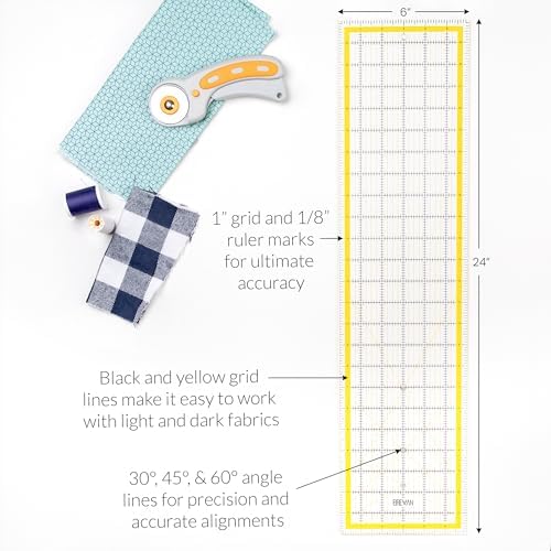 WA Portman 18x24 Quilting Cutting Mat Rotary Cutter Set, Sewing Clear Ruler