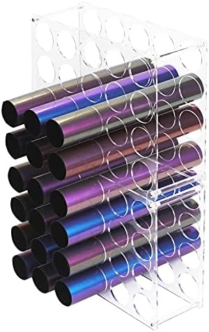 Vinyl Roll Storage 40-Holes Vinyl Storage Rack for Craft Room Vinyl Roll Holder for up to 40 Vinyl Rolls, Acrylic Material (2-Pack)