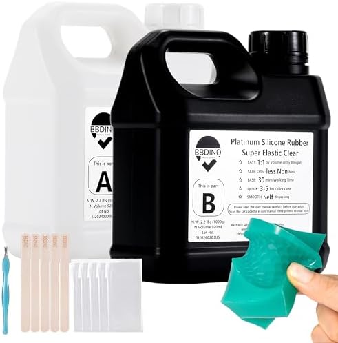 BBDINO Super Elastic Silicone Mold Making Kit 8A Clear 4.4 Lbs
