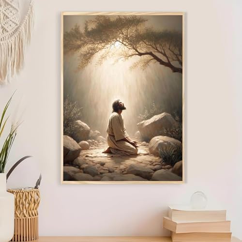 Jesus Paint by Numbers Kit for Adults Framed Canvas, Frameworkless