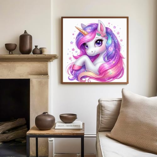 Mandun Unicorn Paint by Numbers Kit for Kids, 8x8 inch