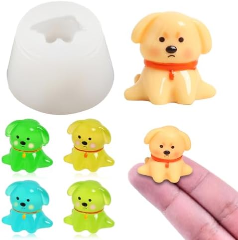 Cute Mini Dog Shape Resin Silicone Molds Micro Dollhouse Animal Epoxy Casting Molds for DIY Resin Fairy Garden Miniatures Landscape Tiny Things Crafts Decor(Style 2)
