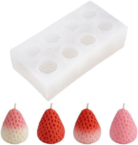8 Cavity MINI 3D Strawberry Silicone Mold, Strawberry Resin Mold for Soap
