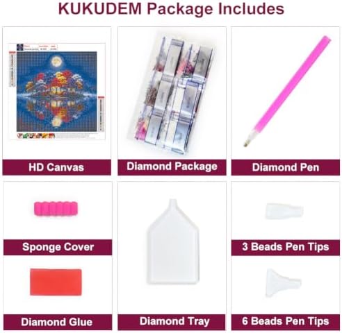 KUKUDEM Trees Diamond Painting Kits for Adults, Diamond Art Kits 12x12inch