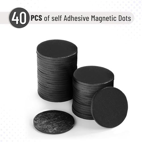 Mr. Pen- Self Adhesive Magnet Dots, 40 pcs, Flexible, 1.2" x 2mm Thickness