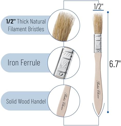 Bates- Chip Paint Brushes, 1/2 Inch, 24 Pack, Chip Brush, Brushes for Painting, Paint Brushes, Stain Brushes for Wood, Natural Bristle Paint Brush, 1/2 Inch Paint Brush, Chip Paint Brushes for Paint