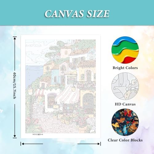 AIBOERL Paint by Numbers Kit for Adults Beginner,Landscape, 12X16In