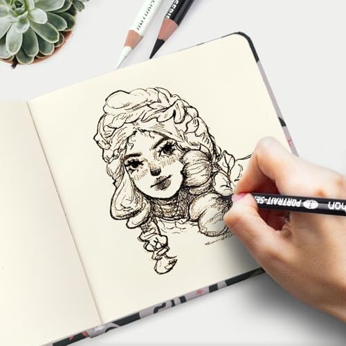 Handy Size 5 x 5 inches Sketch Book, 80GSM Acid Free Artistic Drawing Painting Writing Paper, Hardcover Cloth Cover Art Sketchbook,Journal Notebook.Bow Black Cat