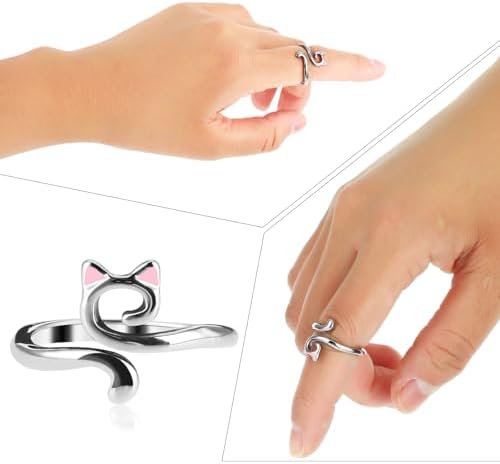 YUXIANLB Knitting Crochet Loop Ring for Fingers Metal Open Yarn Guide Crochet Rings Adjustable Braided Faster Knitting Thimbles Holders Accessories (2Rose Gold, 2Silver with Pink)