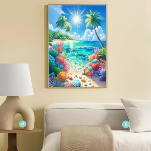 Paint by Numbers kit for Adults-Beach Paint by Numbers Kits16x20 inch
