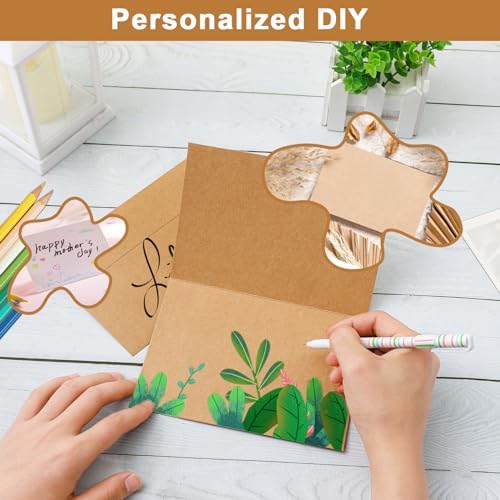 Silunkia 100 Packs Brown Blank Greeting Cards with Envelopes 5 x 7