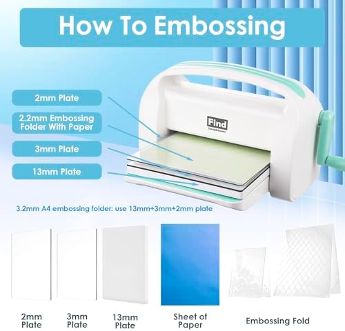 Die Cutting Machine for Card Making, Foldable Embossing Machine for Scrapbooking，DIY Paper Craft (Gift Box), 9" Openning