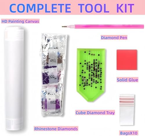 Blue Tree Diamond Art Kits for Adults, 5D Diamond Painting for Adult Beginners, DIY Full Drill Round Gem Painting Dot Art for Adults，Home Wall Decor 13.78x13.78 Inch
