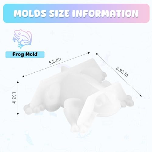 2 Pack Animal Silicone Molds, Frog Resin Molds with Realistic Shapes, 3D Lifelike Silicone Molds for Resin Casting, DIY Crafts Halloween Home Wall Desktop Decor(Frog)