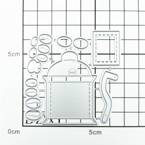 Patchwork Coffee Machines Coffee Beans Metal Cutting Dies for Card Making