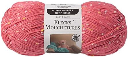 Loops & Threads Flecks Yarn - Yarn for Knitting, Crochet, Weaving, and Arts & Crafts - Pink, Acrylic Blend, 6.53 oz