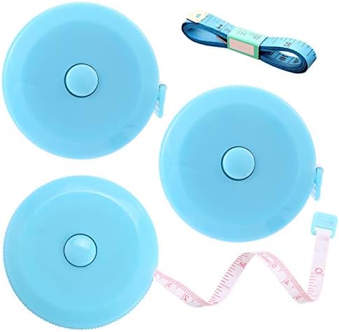 Tape Measure Retractable, Fabric Measuring Tape, 60 Inch Small Sewing Tailor Soft Ruler for Craft Nursing Clothing Medical Travel(3 Pack/Sky Blue)