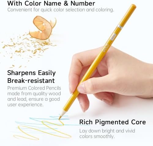 Shuttle Art 60 Metallic Colored Pencils, Colored Pencils for Adult Coloring, Soft Core Coloring Pencil in Gift Tin Box, Drawing Pencil for Kids Adults Beginners Artists Drawing Sketching