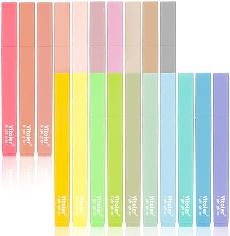 Vitoler 20Pcs Highlighters,Pastel Highlighters Set,Assorted Morandi Color Highlighter, Chisel Tip Bible Highlighter for School Office Supplies | Aesthetic,Cute Pastel,No Bleed,Dry Fast, Bible Study for Journaling Planner Notes School Supplies