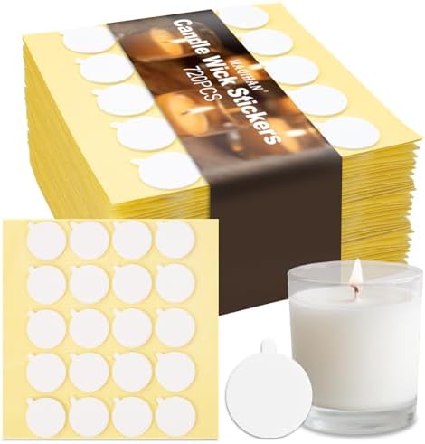 MAQIHAN 720PCS Candle Wick Stickers - 20mm Double Sided Foam Adhesive Dots