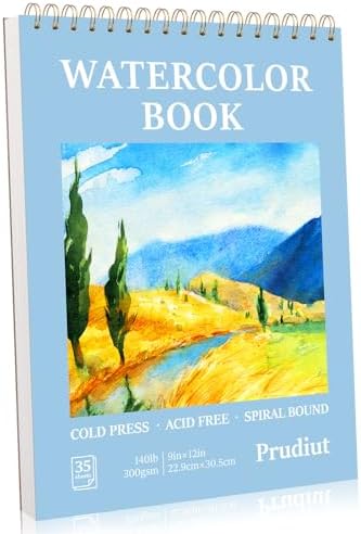 35 Sheets Watercolor Paper Pad 9x12 Inch, 140 Lb Cold Press, Spiral