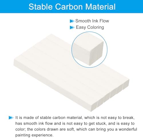 PATIKIL Compressed Charcoal Sticks, 12 Pack Art Supplies Sketch Square Stick for Artist Drawing Sketching Shading Painting, White