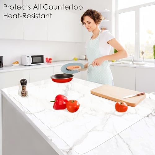 Extra Large Silicone Mat, Food-Grade Flexible Silicone Table Mats for Kids Non-Slip Placemat Waterproof Heat Insulation Countertop Protector Pastry Mat Silicone Pad, 31.5''x17'' Transparent