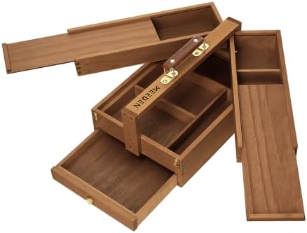 MEEDEN Wooden Tool Storage Box: Portable Beech Wood Art Supplies Organizer