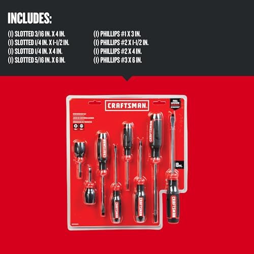 CRAFTSMAN Screwdriver Set,Bi-Material,8 Piece Set (CMHT65075N),(Pack of 4)