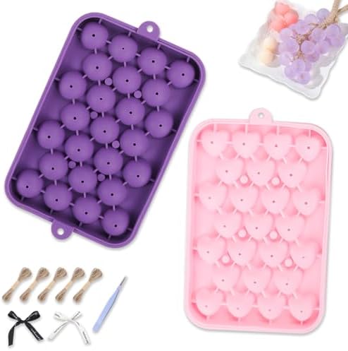 DIY Soap Making Kit Soap Molds, 2 Pack Heart & Circle Molds with Hemp Rope, Black & White Ribbon for Handmade Soap (Soap Base Not Included), Teacher Appreciation, Back to School, Wedding Gift