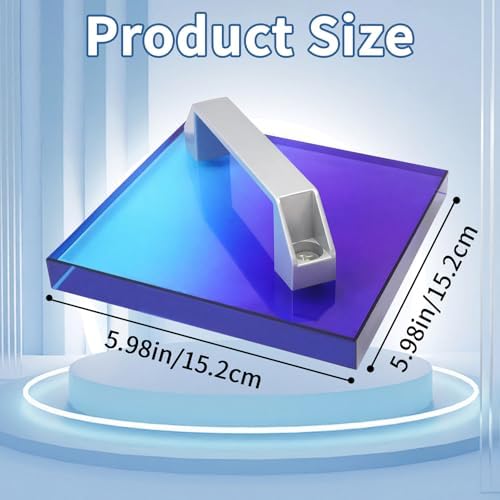 HTV DTF Cooling Block with Handle for T Shirt – 6"×6" Natural Crystal Heat Press Cooling Tool for Heat Transfer Vinyl, Sublimation Paper, DTF Film, and Iron-On Vinyl Projects