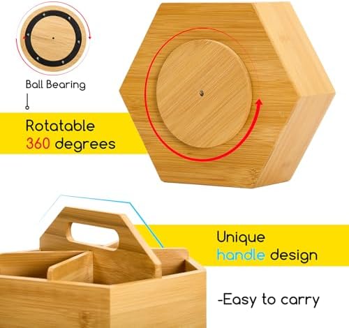 MEEDEN Rotating Art Supply Organizer: Bamboo Pen & Pencil Holder for Desk