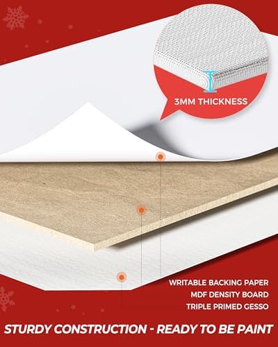 MaxGear 12 Pack 8x10 Canvas Boards for Painting