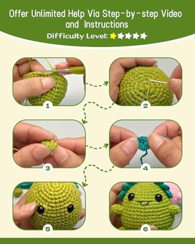 Fortilo Crochet Kit 5PCS Animals Axolotl with Keychains