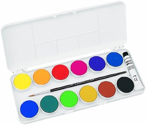 Grumbacher Transparent Watercolor Set, 12 Colors & Brush