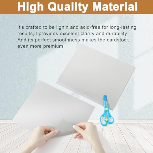 Silunkia 40 Sheets Light Grey Cardstock 8.5 x 11 Crafts Paper 75lb