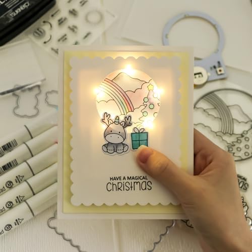 Self-Adhesive Light-Up Units with Warm White LEDs for Card Making,6PCS Light Units with 3LEDs Easy Lights for Making Light-Up Cards,Add Lights to Handmade Shaker Cards,Scrapbook Page Without Battery