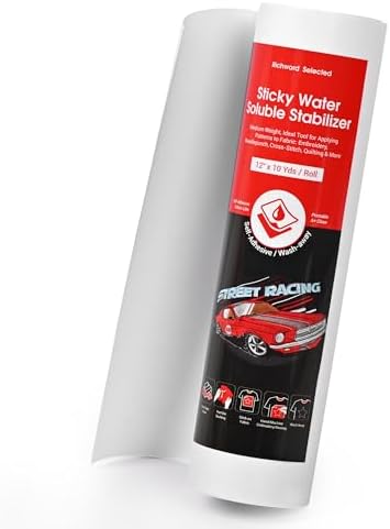 Poolin Sticky Water Soluble Stabilizer for Embroidery, 12" x 10 yd Roll