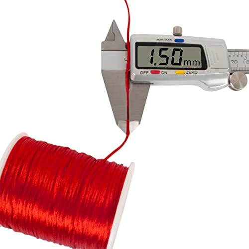 1.5mm Nylon Cord 328 Feet Satin Cord Nylon String for Bracelets, Bracelet Thread Bead String for Jewelry Making, Necklace, Chinese Knotting, Beading, DIY Crafts (Naturals)